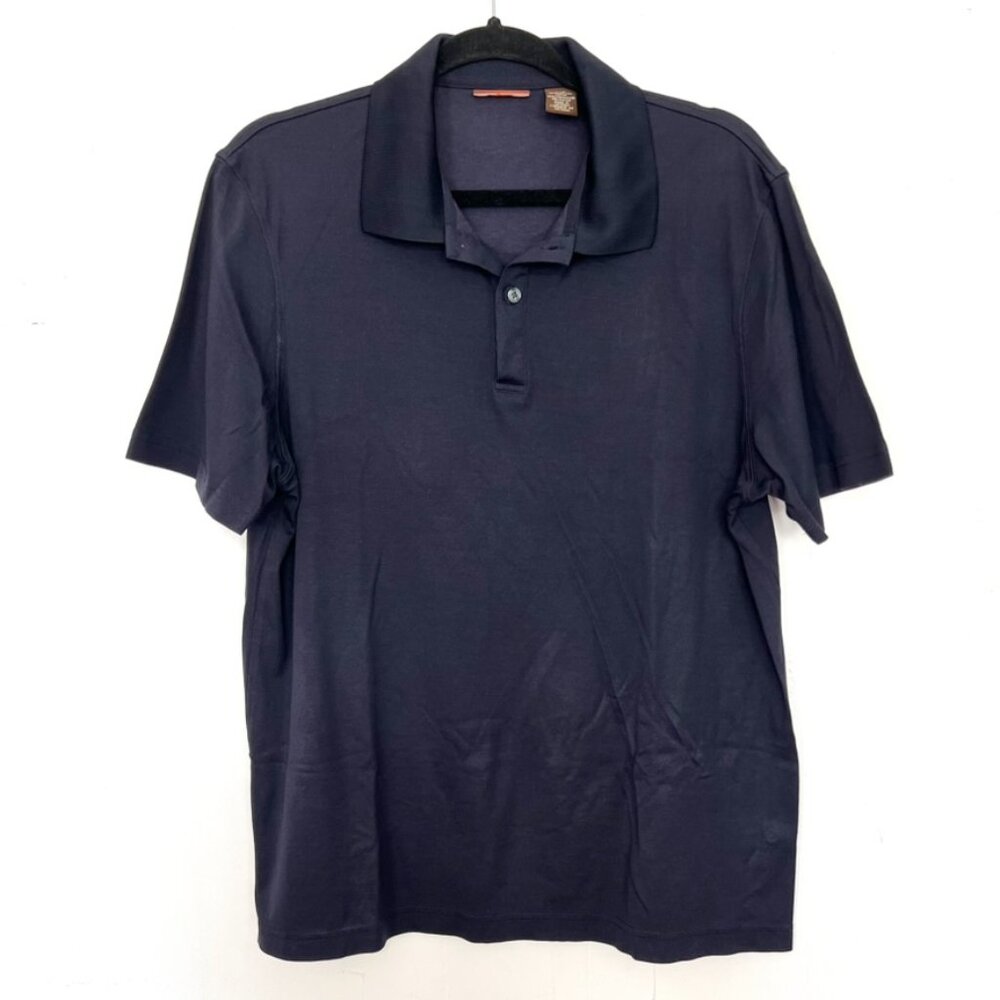 Nyne Polo Shirt‎ Navy Cotton Coolmax Polyester Blend Casual Men's Size Large